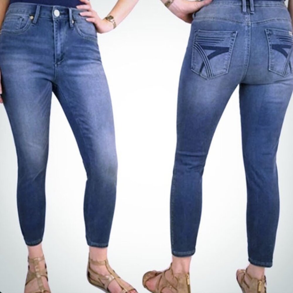 Seven7 Tummyless Skinny Ankle Jeans 4 26x25 Aurora MY1466